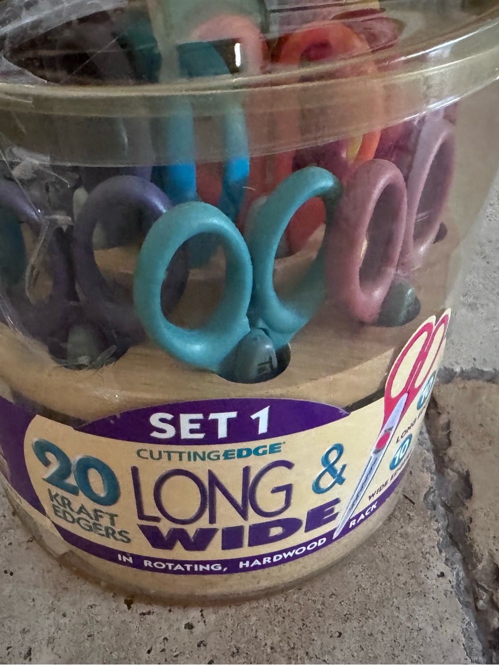 VTG Cutting Edge Kraft Edgers Scissors Set of 20 Long & Wide W/Rotating Rack